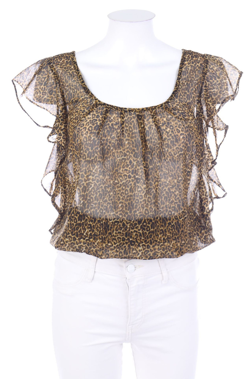 TALLY WEiJL - Kurzarm-Bluse mit Leo-Print - D 34