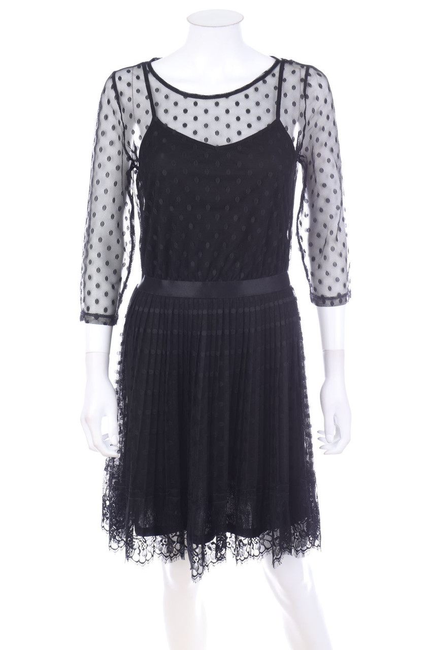 VILA - Mesh-Kleid mit Punkten - M