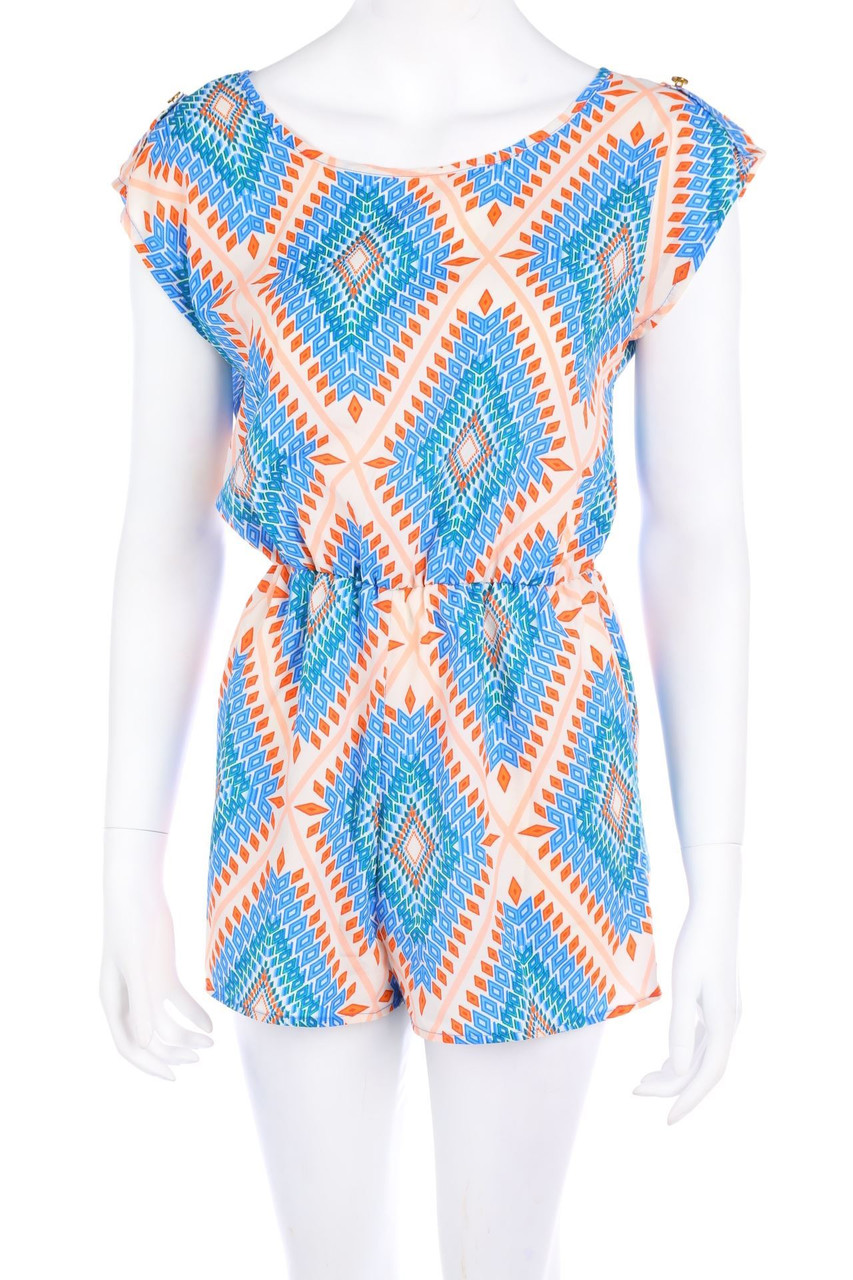 Ohne Label - Playsuit mit Ethno-Print - D 42