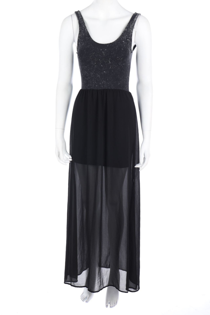 Ohne Label - Maxi-Kleid mit Schlitz - S