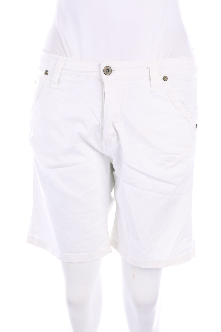 Please - Jeans-Shorts mit Logo-Patch - S