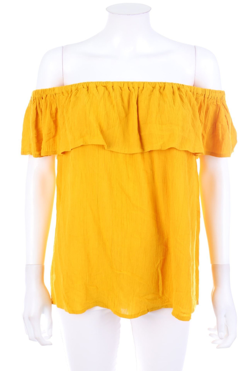 ICHI - Carmen-Bluse mit Volants - M