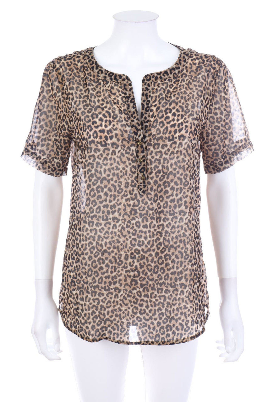 BONITA - Kurzarm-Bluse mit Animal-Print - D 38
