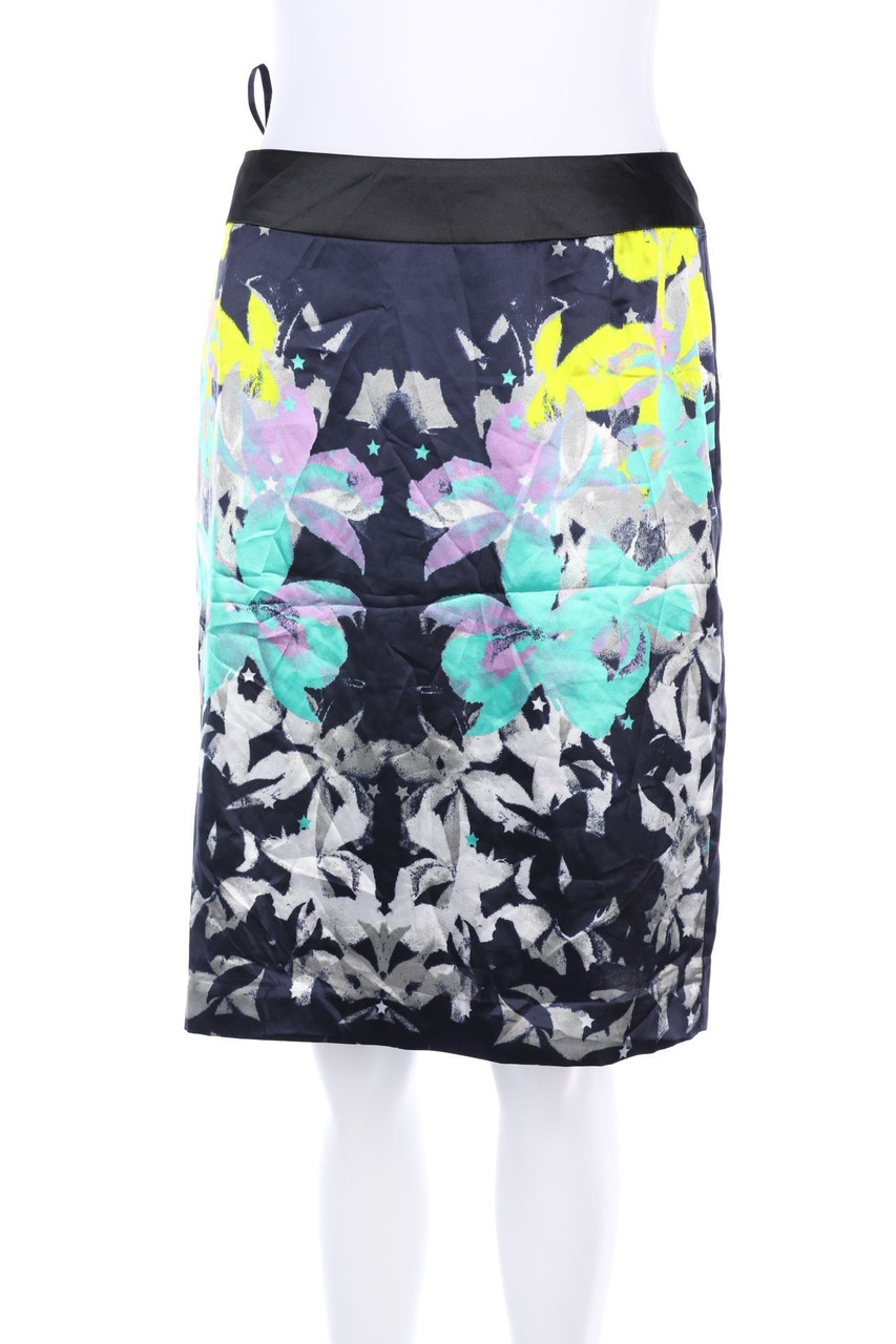 SELECTION s.Oliver - Satin-Rock mit floralem Muster - D 38