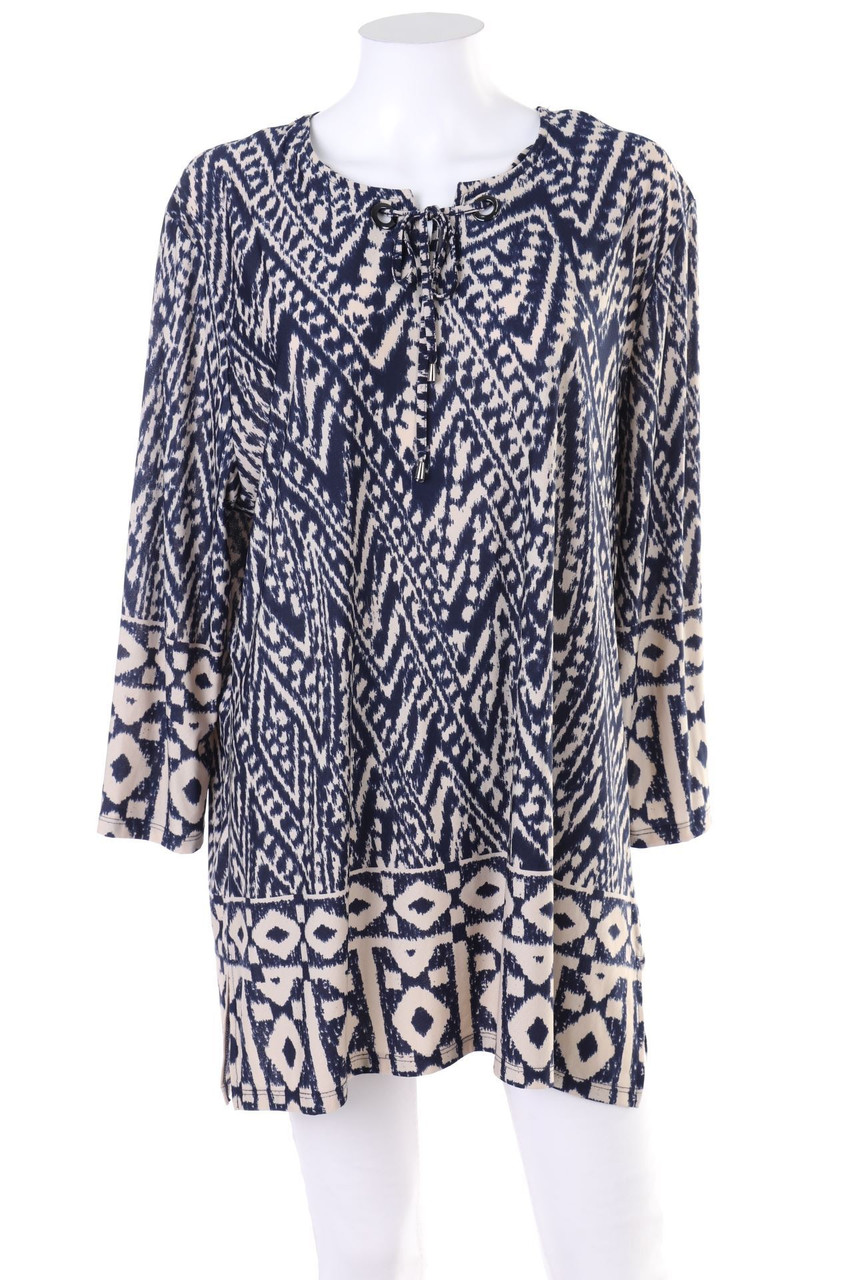 Ohne Label - Print-Tunika-Bluse aus Jersey - D 36