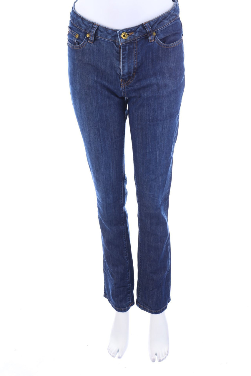 maddison - Used Look Straight Cut Jeans mit Stickereien - D 36