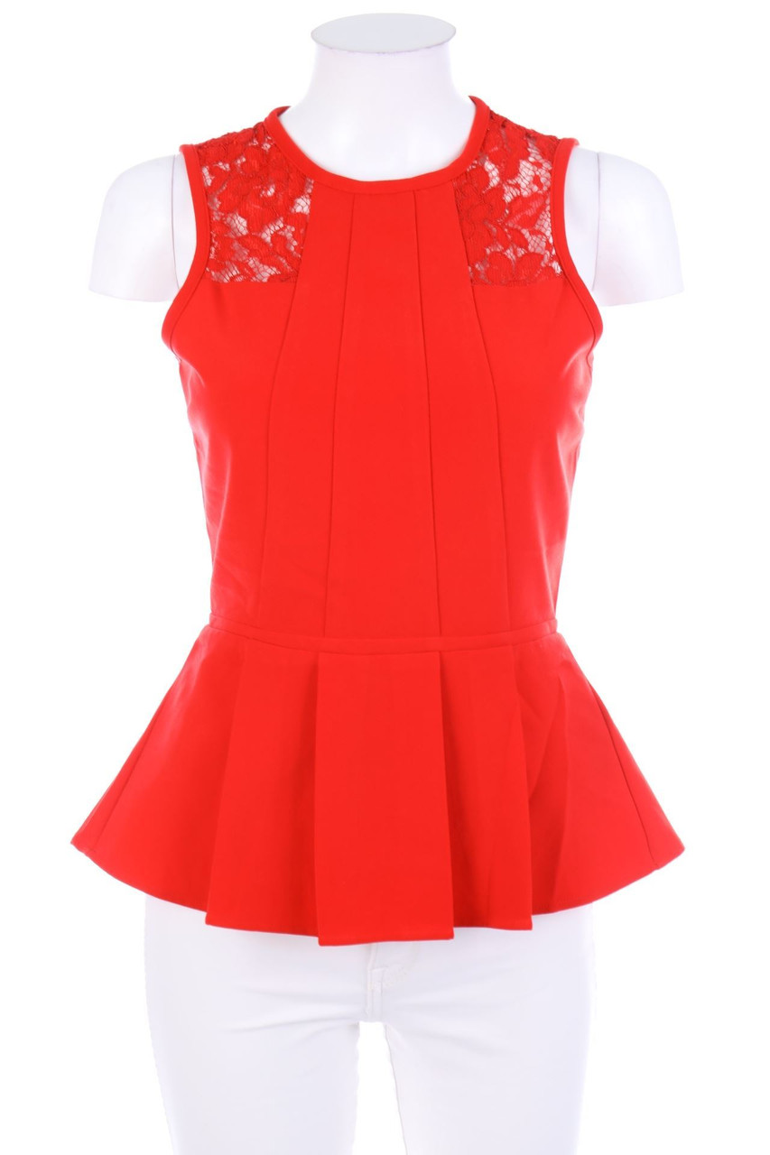 Ohne Label - Blusentop mit Spitzen-Einsatz - S