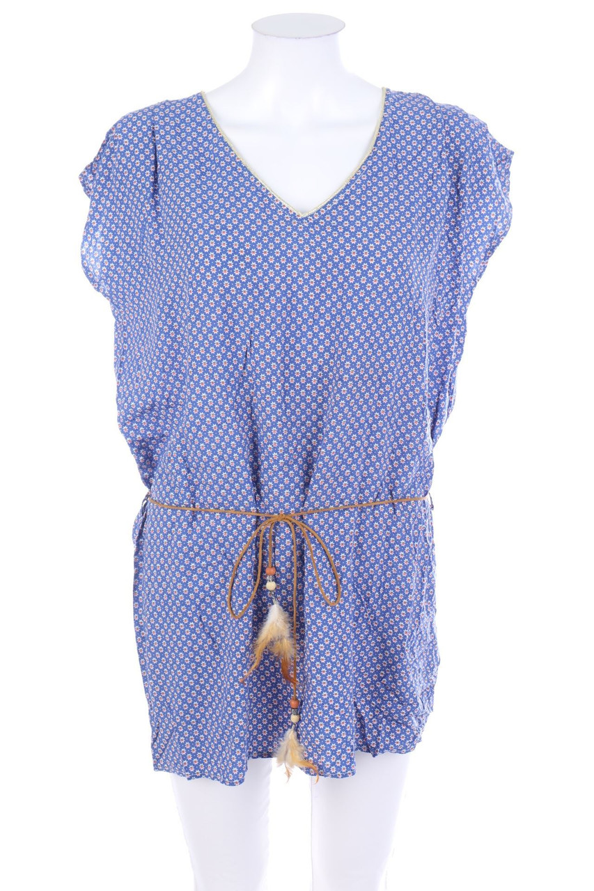 Vanille&Chocolat - Kurzarm-Bluse mit Print - L