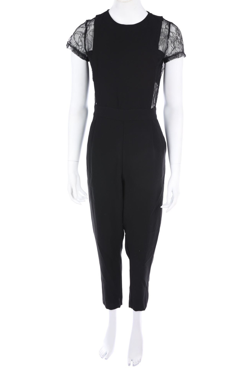 ZARA - Jumpsuit mit Spitzen-Einsatz - XS