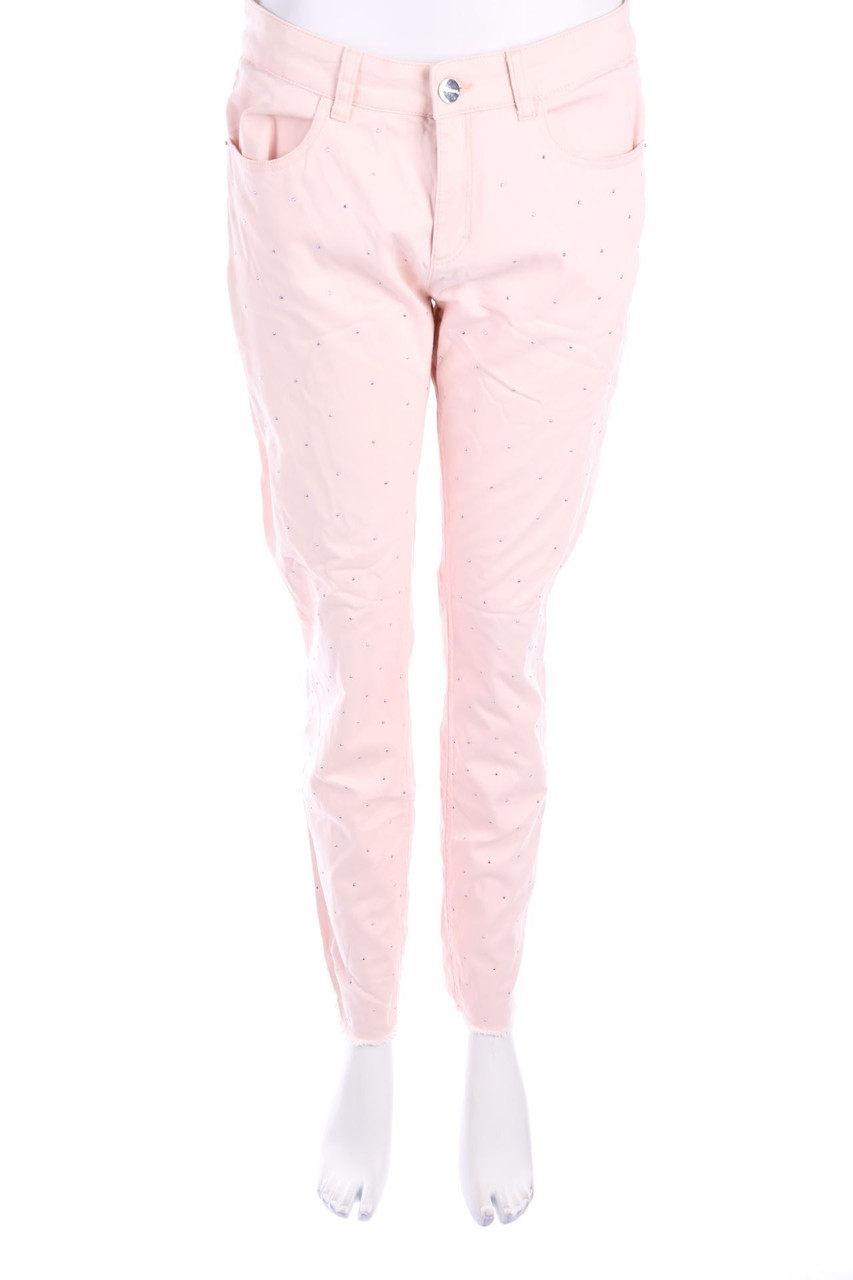 comma - Distressed Skinny-Jeans mit Strass-Steinen - D 40