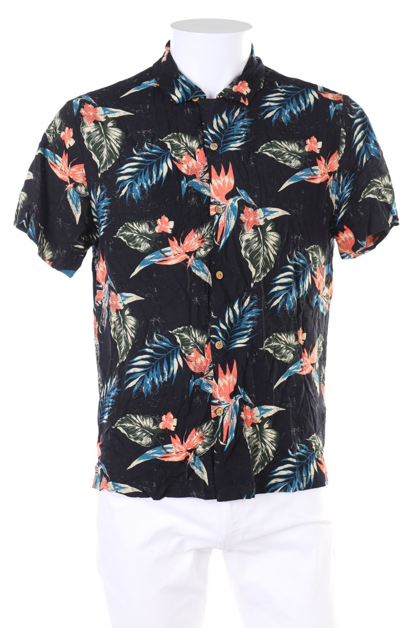 DENIM & FLOWER - Kurzarm-Hemd mit Blumen-Print - L