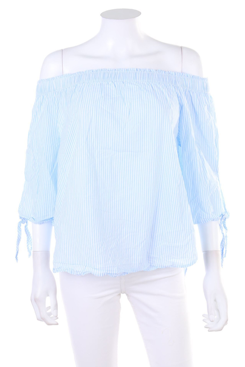 H&M LOGG - Streifen-Carmen-Bluse mit Schleife - D 36