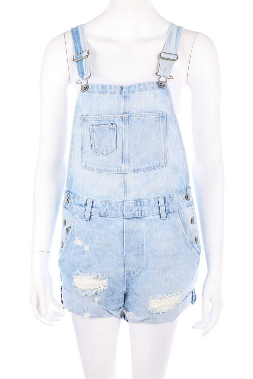 H&M &denim - Destroyed-Jeans-Latzhose - D 34