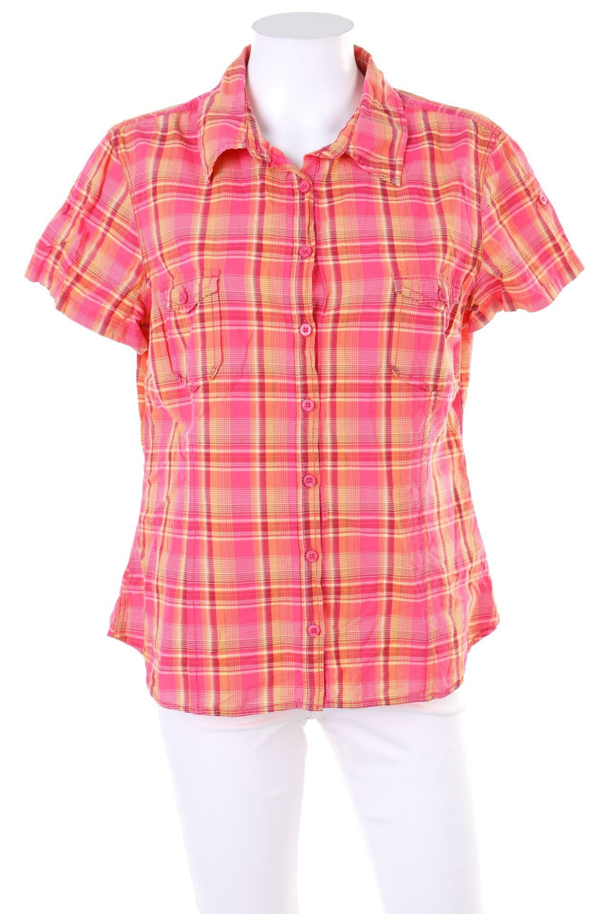 H&M LOGG - Karo-Hemd-Bluse mit kurzem Ärmel - D 46