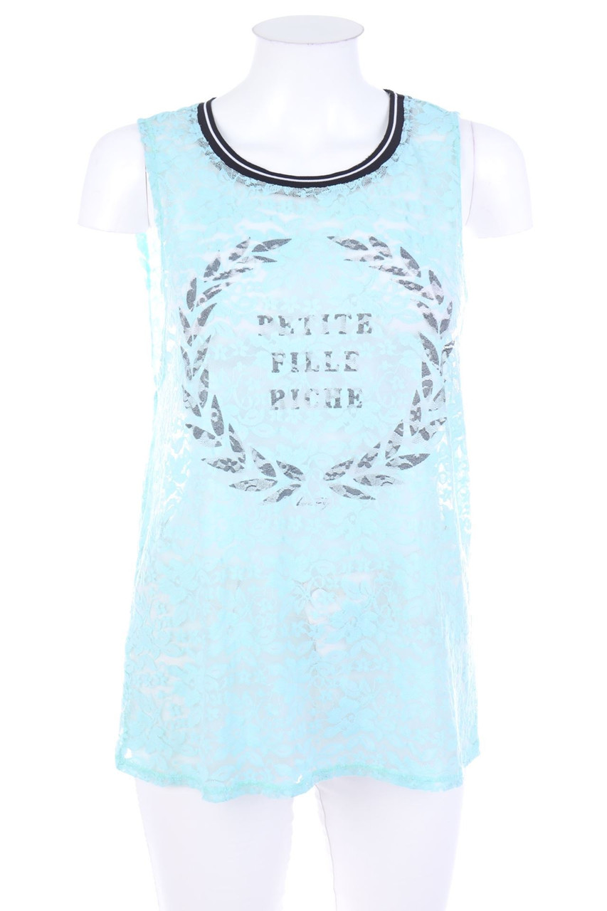 TALLY WEiJL - Top aus Spitze mit Statement-Print - M