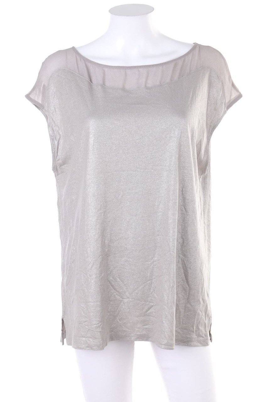 s.Oliver BLACK LABEL - Glitzer-Shirt mit Leinen - D 44