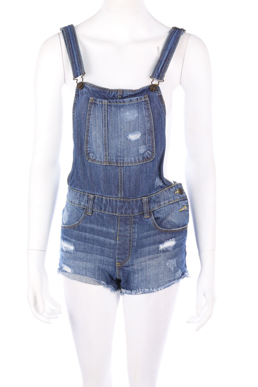Bershka - Latz-Destroyed Jeans-Shorts - S