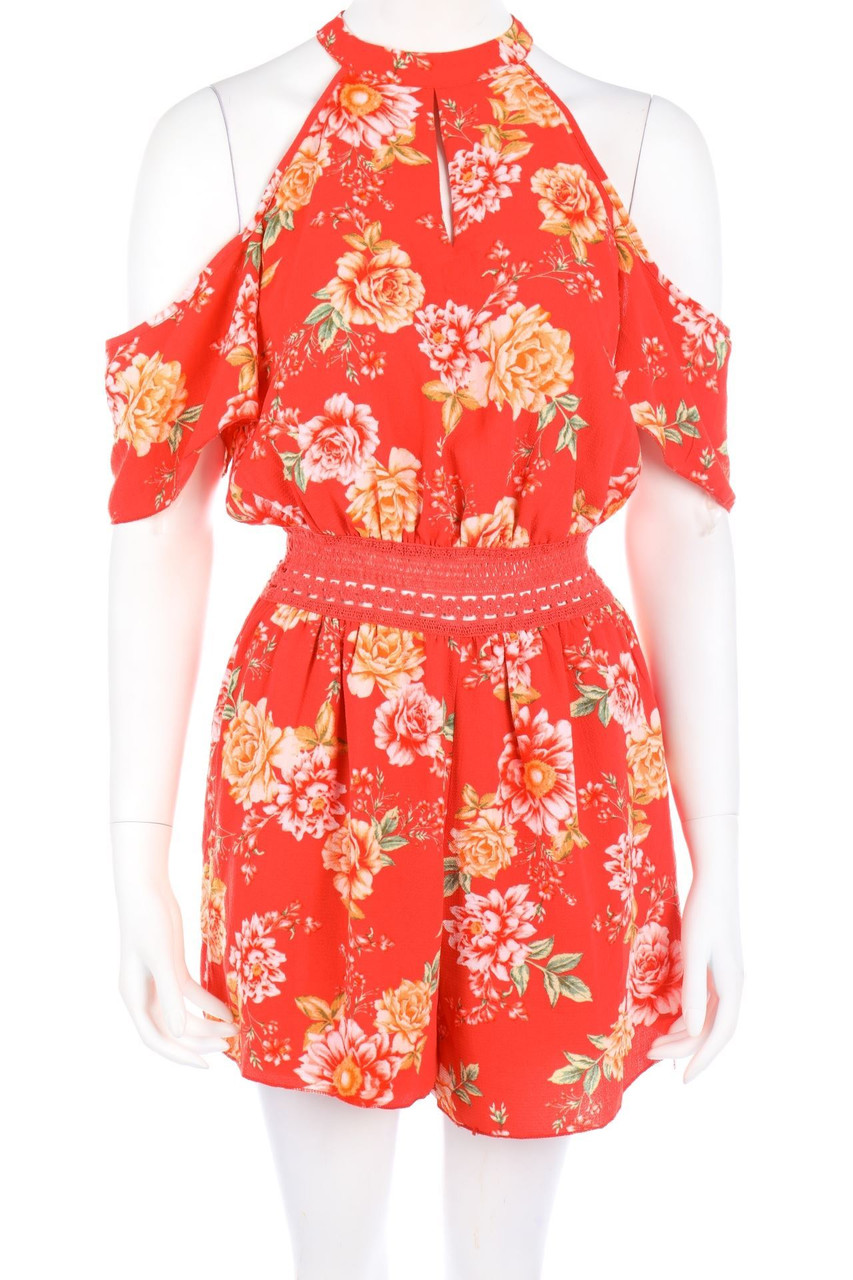 AMISU - Playsuit mit Blumen-Print - D 38