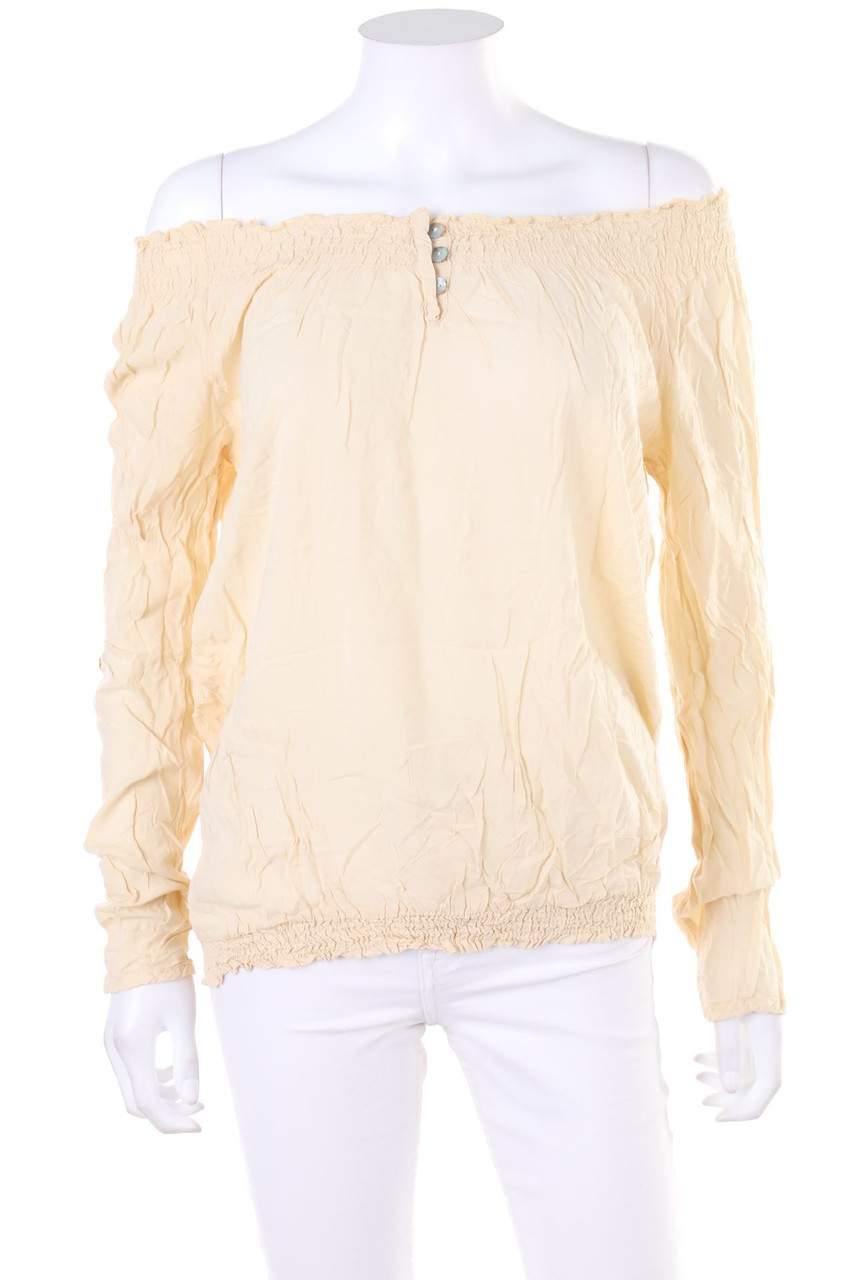 AMISU - Carmen-Bluse mit Gummizug - S
