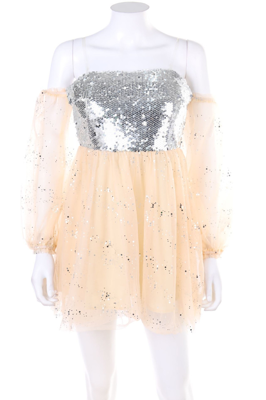 SECONDHAND - Tüll-Kleid mit Pailletten - M