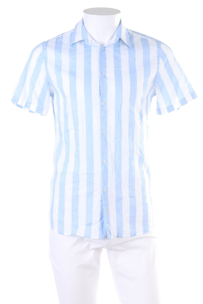 ZARA - Kurzarm-Hemd mit Streifen - M