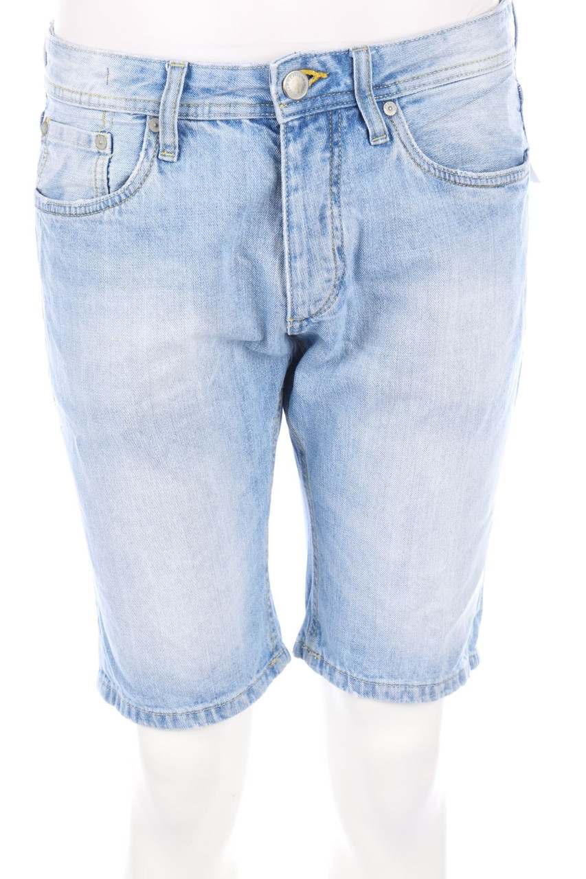 JACK & JONES PREMIUM - Used Look Jeans-Shorts mit Logo-Patch - M