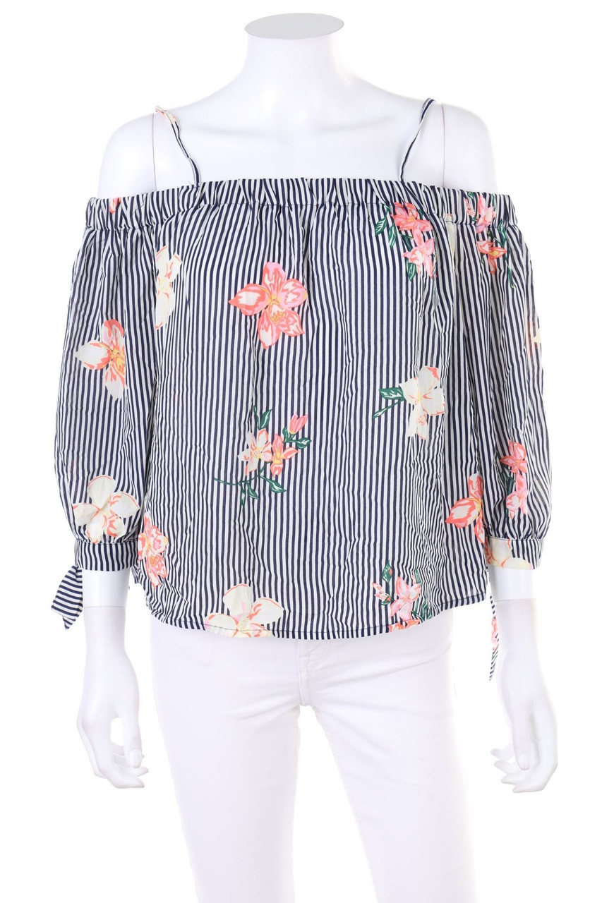 FB SISTER - Carmen-Bluse mit Print - M