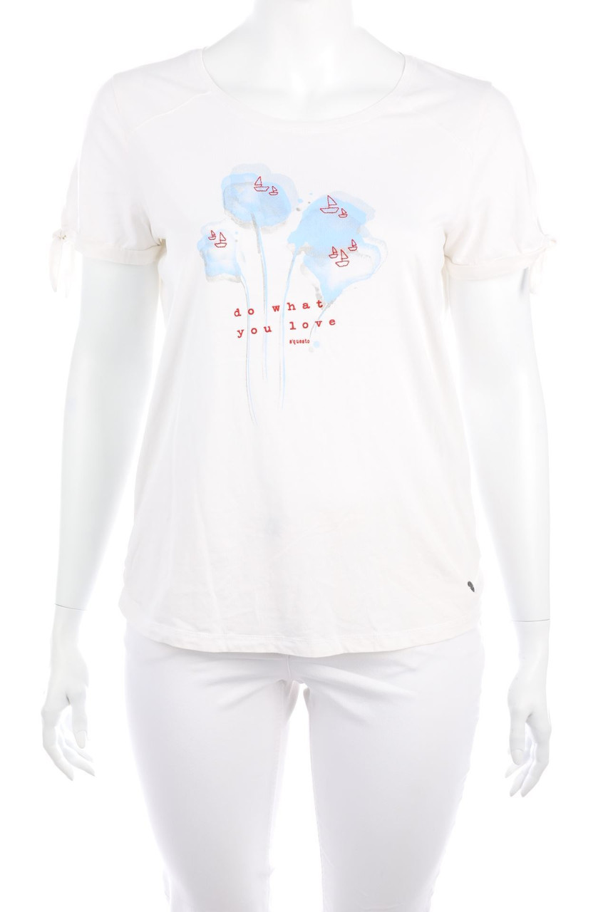 Soquesto - Kurzarm-Shirt mit Print zum Knoten - XXL