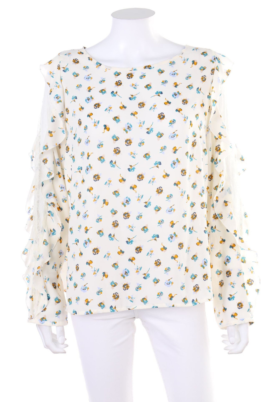 CAMAÏEU - Volants-Bluse mit Blumen-Print - L