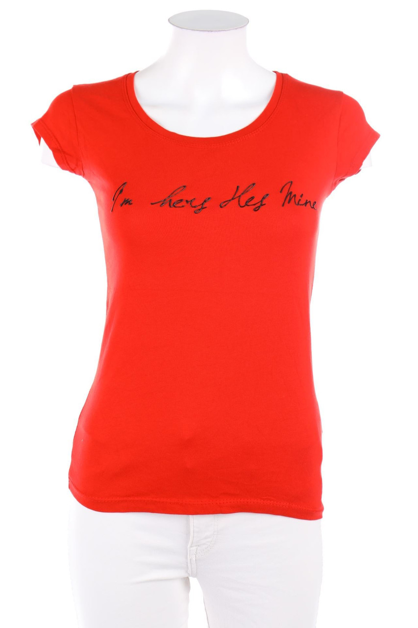 Ohne Label - Kurzarm-Shirt mit Statement-Print - S