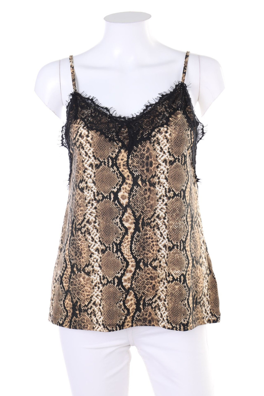 AMISU - Top mit Animal-Print - S