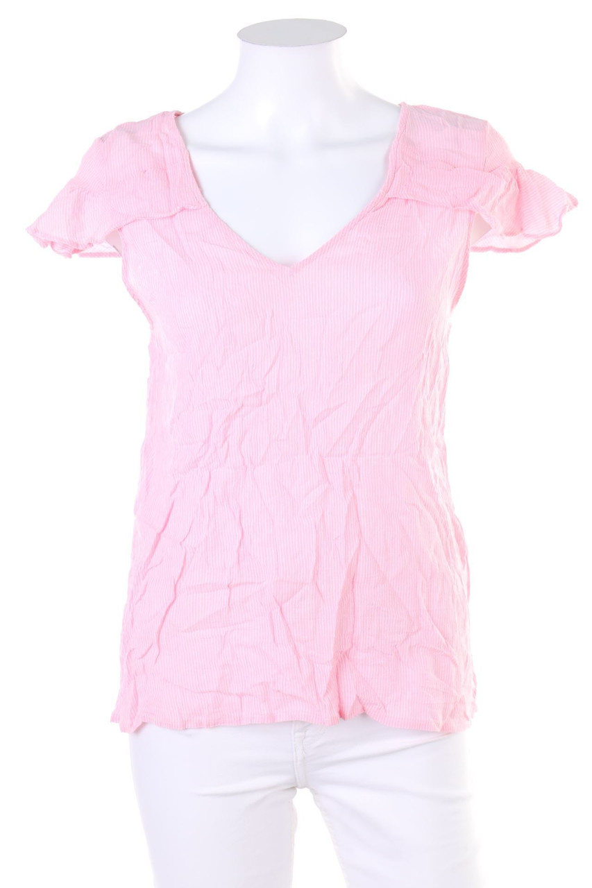 VILA - Kurzarm-Bluse mit Streifen - D 40