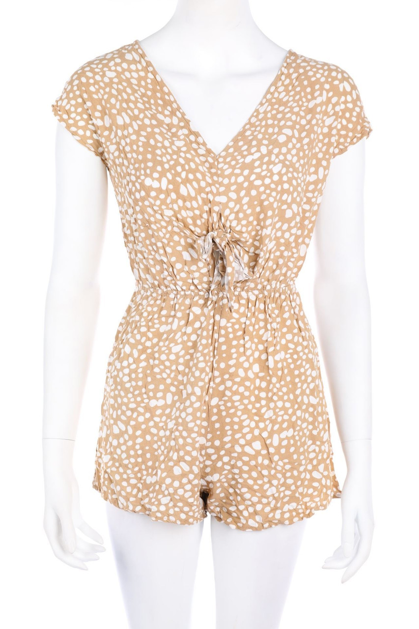 Simplee - Polka Dot-Playsuit mit Schleife - M