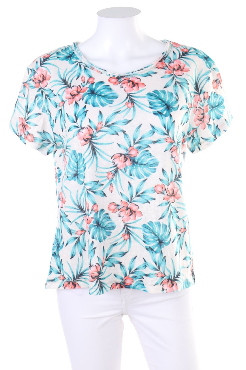 Chicorée - Kurzarm-Shirt mit Blumen-Print - M