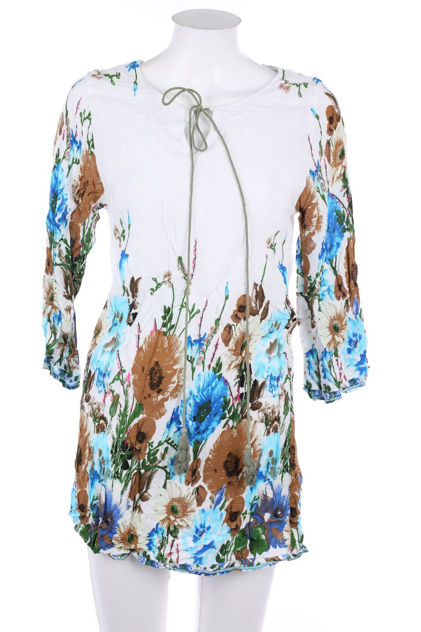 SHEIN - Tunika-Bluse mit Blumen-Print - M