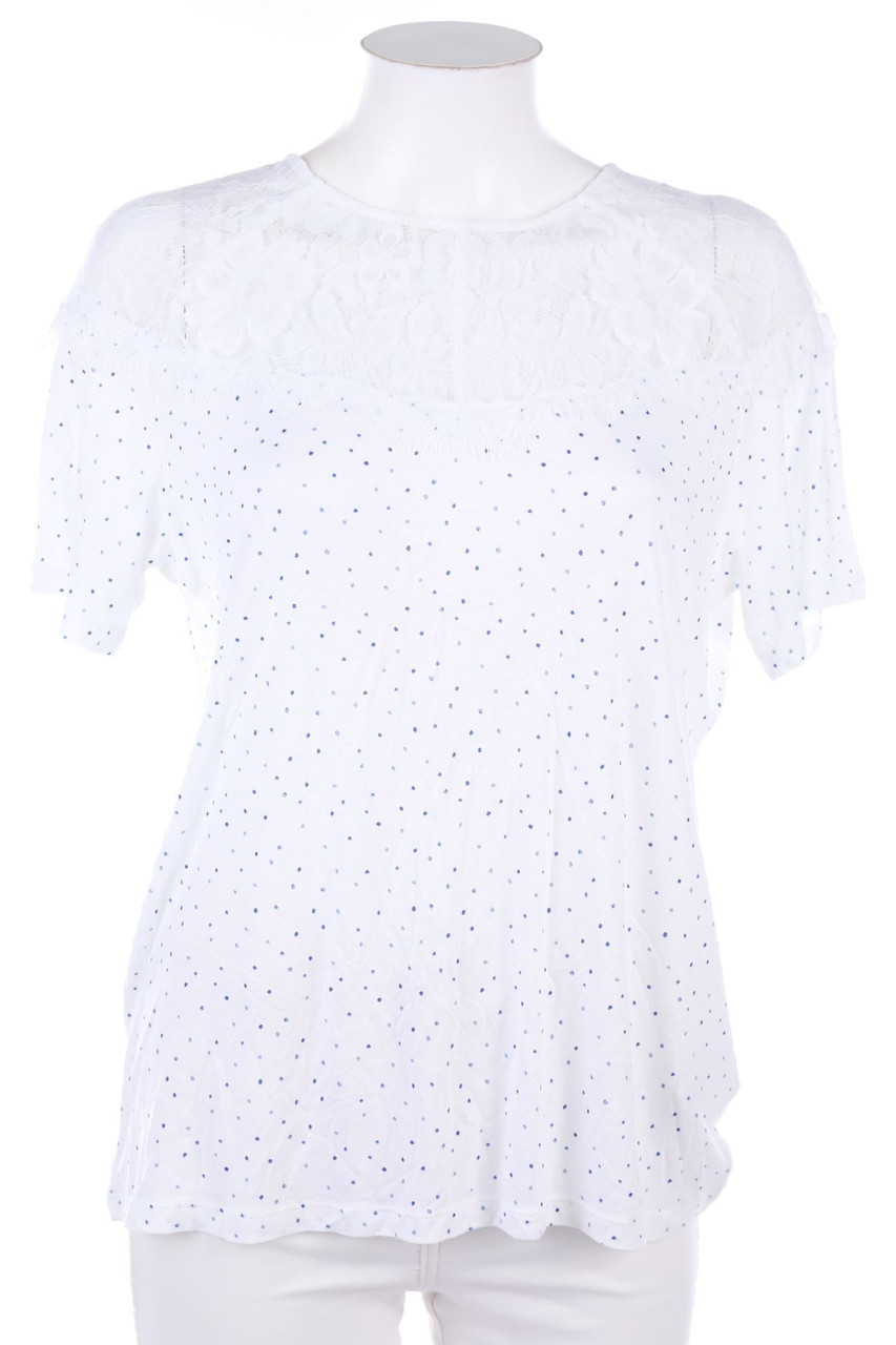 H&M - Kurzarm-Shirt mit Pünktchen - S