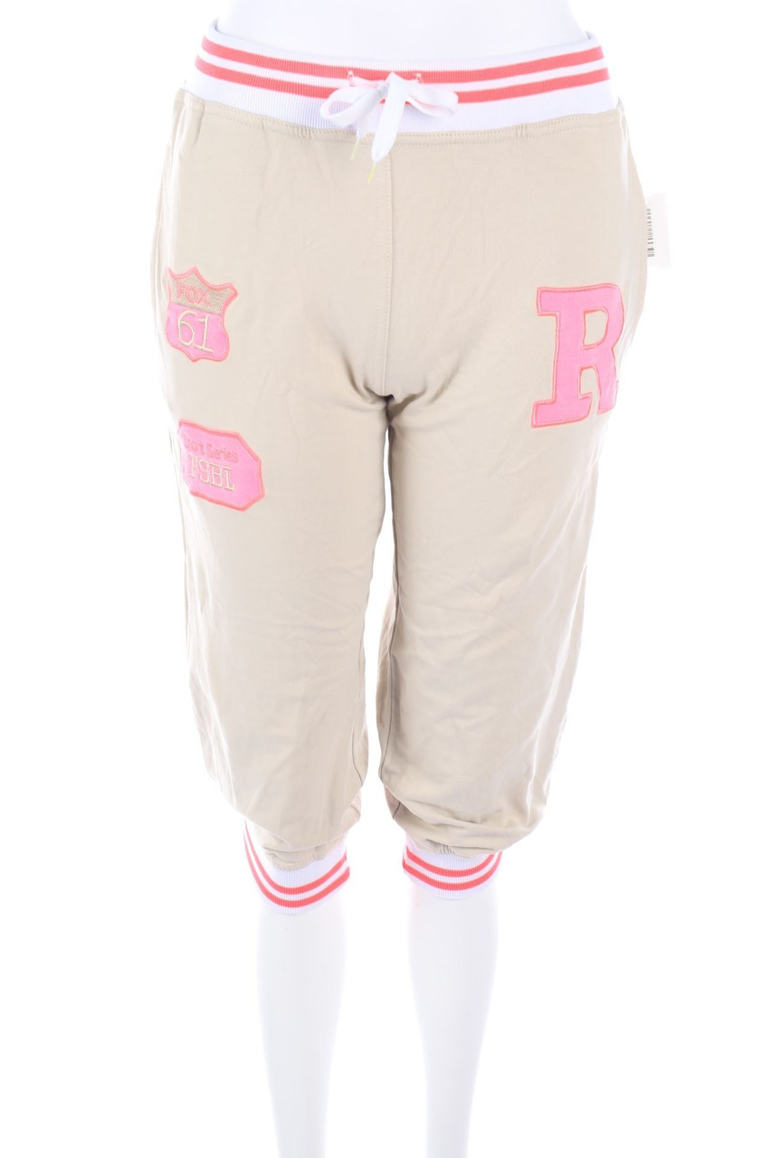MISS ONE - Cropped-Jogger-Hose mit Stickereien - L