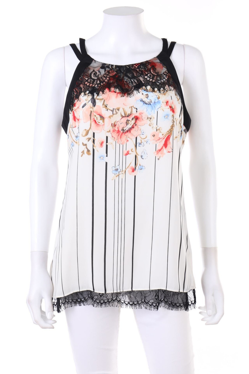 White House Black Market - Blusentop mit Blumen-Print - D 34