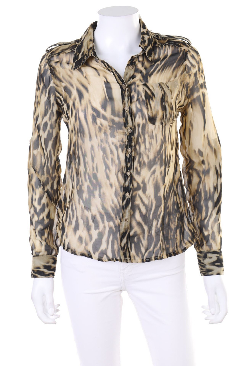 AMISU - Print-Bluse mit Roll-up-Manschette - XS