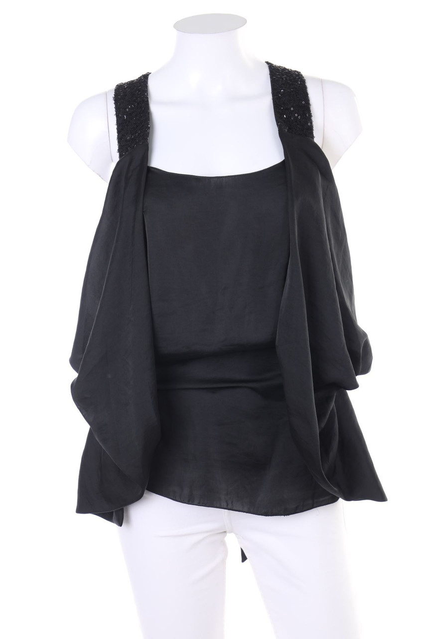 STILE BENETTON - Blusentop aus Satin mit Pailletten - M