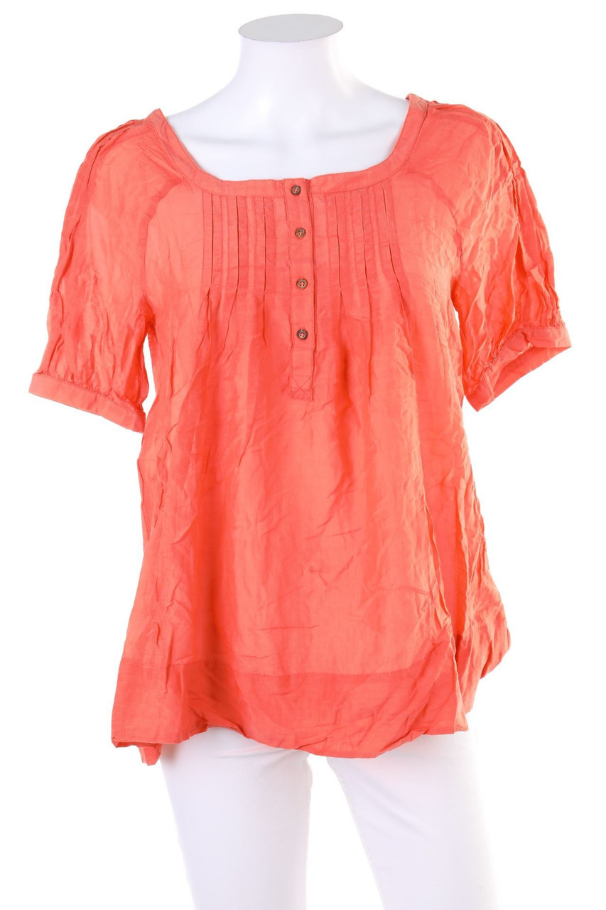 ZARA - Kurzarm-Bluse aus Seiden-Mischung - M