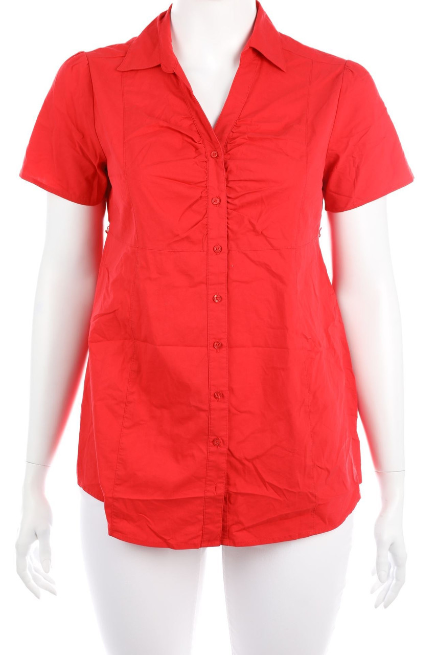 bonprix collection - Kurzarm-Bluse mit Raffungen - D 46