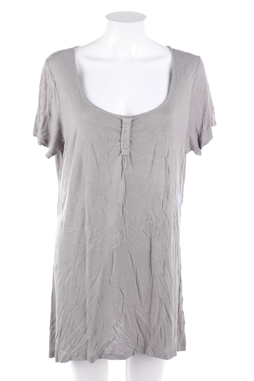 Ohne Label - Kurzarm-Shirt mit Strass-Steinen - D 40-42