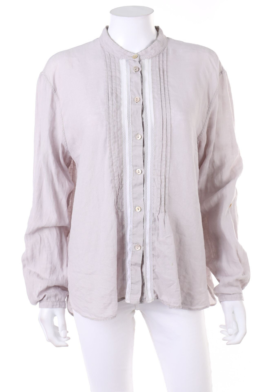 max volmáry - Leinenbluse mit Perlen - D 44