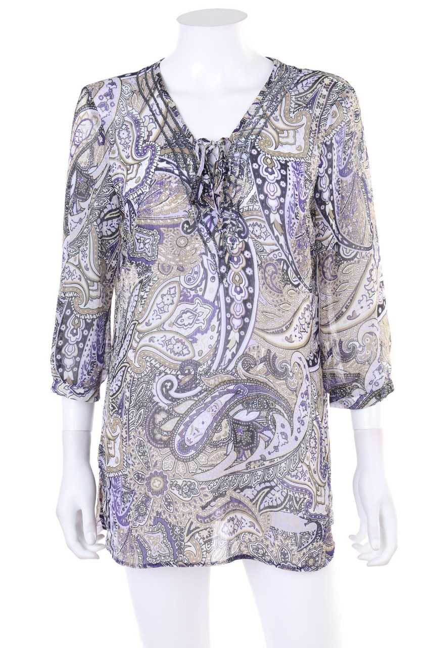 GERRY WEBER - Ethno-Bluse mit 3/4-Ärmel mit Pailletten - D 38