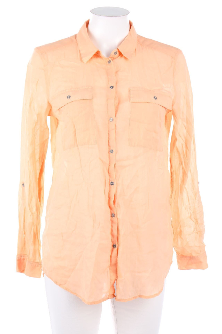 ESPRIT - Bluse aus Viskose-Mix mit Krempel-Ärmeln - D 36