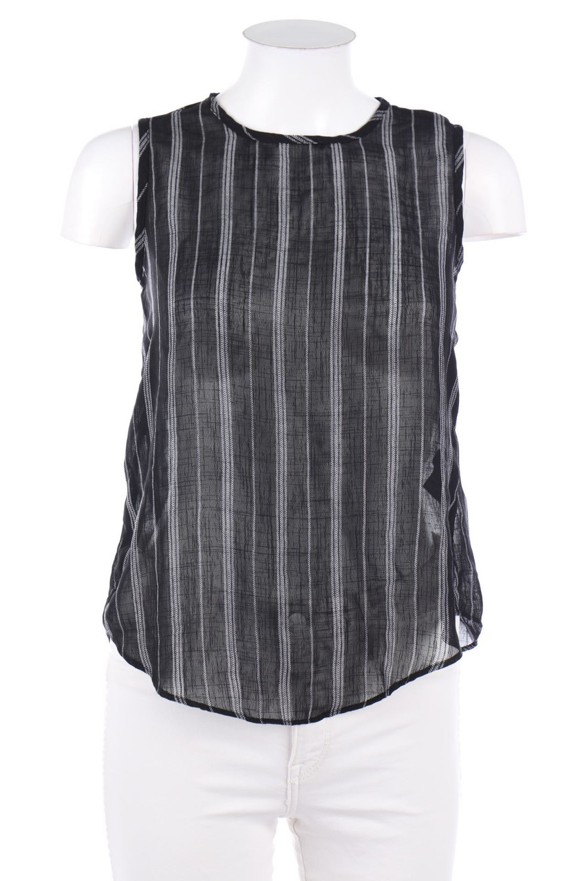 Ohne Label - Streifen-Blusentop aus Baumwolle - D 36