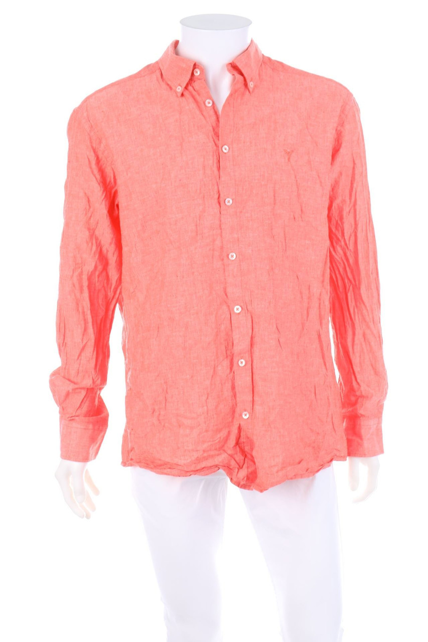CARLO COLUCCI - Button-down-Hemd aus Leinen-Mix - XL
