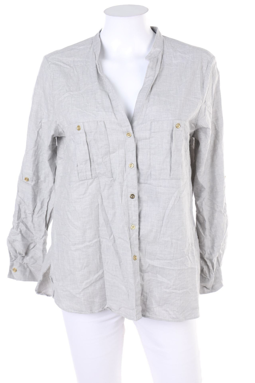 ZARA - Bluse mit Krempel-Ärmeln - M