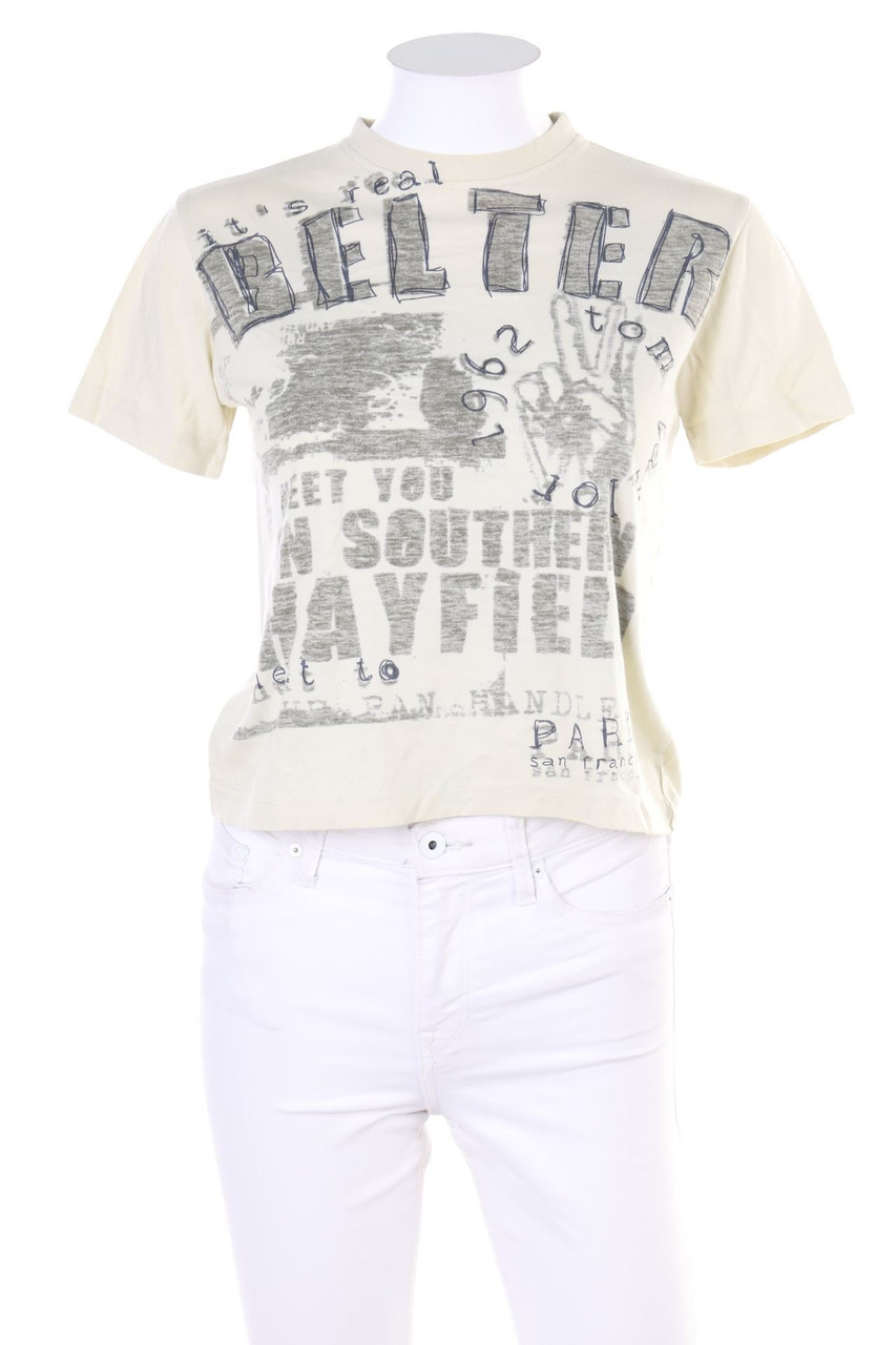 TOM TAILOR - Kurzarm-Shirt mit Statement-Print - XS